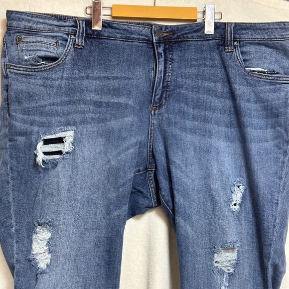 Kut From The Cloth Women's Jeans 24W Dark Blue Catherine Boyfriend Distressed - Picture 2 of 8